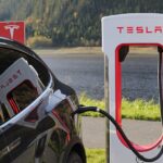 Voiture électrique moderne symbolisant l'échéance 2035